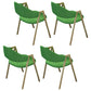 Modern Dining Arm Chairs Upholstered Dining Armchair with Metal Legs (Set of 4) Dark Green Clearhalo ' kitchen&dining_furn' 'Dining Chairs' 'Dining Tables & Seating' 'dining_chair' 'furn' 'furn_dining_chair' 'Furniture' 'furniture_dining_chair' 'Kitchen & Dining Furniture' 'kitchen' 4118384