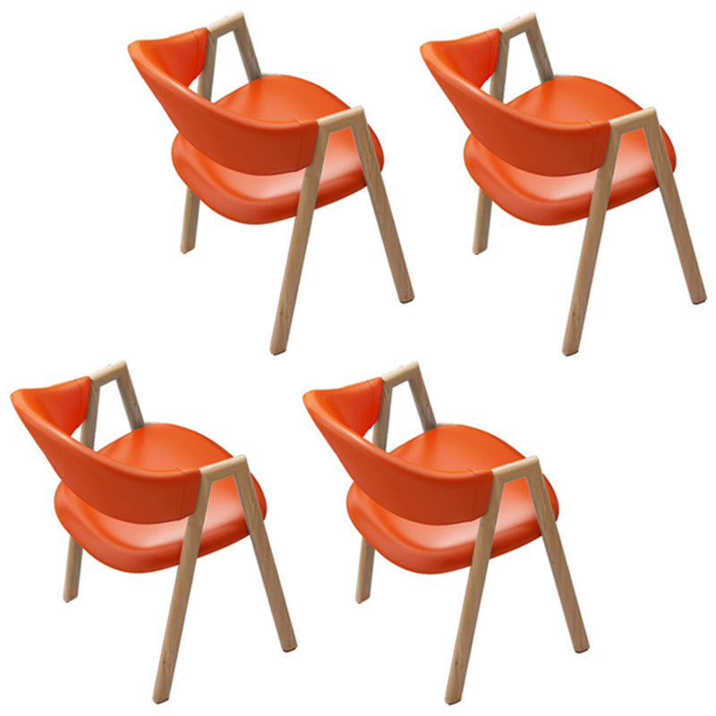 Modern Dining Arm Chairs Upholstered Dining Armchair with Metal Legs (Set of 4) Orange Clearhalo ' kitchen&dining_furn' 'Dining Chairs' 'Dining Tables & Seating' 'dining_chair' 'furn' 'furn_dining_chair' 'Furniture' 'furniture_dining_chair' 'Kitchen & Dining Furniture' 'kitchen' 4118389