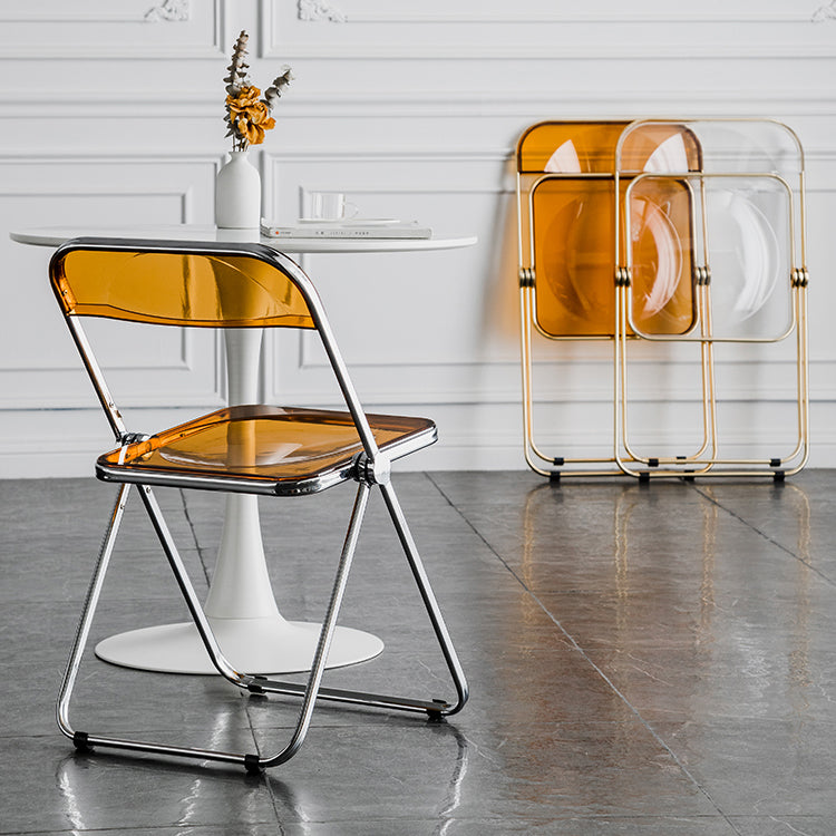 Foldable Dining Side Chair Open Back Armless Single Dining Chair with Metal Legs Clearhalo ' kitchen&dining_furn' 'Dining Chairs' 'Dining Tables & Seating' 'dining_chair' 'furn' 'furn_dining_chair' 'Furniture' 'furniture_dining_chair' 'Kitchen & Dining Furniture' 'kitchen' 4118397