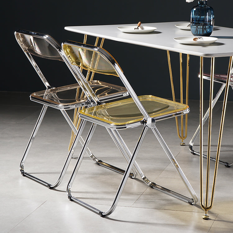 Foldable Dining Side Chair Open Back Armless Single Dining Chair with Metal Legs Clearhalo ' kitchen&dining_furn' 'Dining Chairs' 'Dining Tables & Seating' 'dining_chair' 'furn' 'furn_dining_chair' 'Furniture' 'furniture_dining_chair' 'Kitchen & Dining Furniture' 'kitchen' 4118409