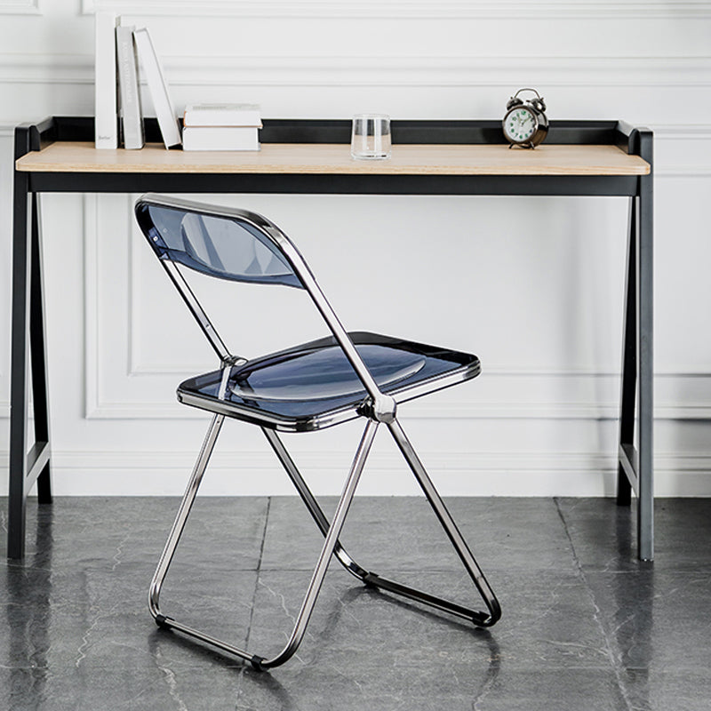 Foldable Dining Side Chair Open Back Armless Single Dining Chair with Metal Legs Clearhalo ' kitchen&dining_furn' 'Dining Chairs' 'Dining Tables & Seating' 'dining_chair' 'furn' 'furn_dining_chair' 'Furniture' 'furniture_dining_chair' 'Kitchen & Dining Furniture' 'kitchen' 4118411