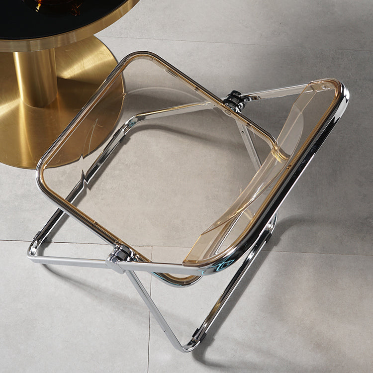 Foldable Dining Side Chair Open Back Armless Single Dining Chair with Metal Legs Clearhalo ' kitchen&dining_furn' 'Dining Chairs' 'Dining Tables & Seating' 'dining_chair' 'furn' 'furn_dining_chair' 'Furniture' 'furniture_dining_chair' 'Kitchen & Dining Furniture' 'kitchen' 4118412