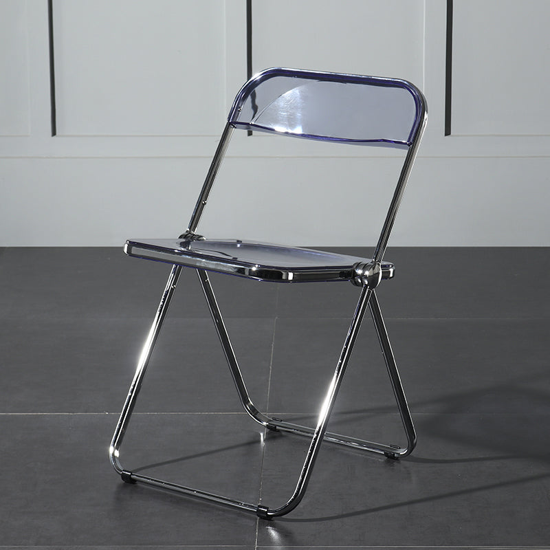 Foldable Dining Side Chair Open Back Armless Single Dining Chair with Metal Legs Blue Purple Clearhalo ' kitchen&dining_furn' 'Dining Chairs' 'Dining Tables & Seating' 'dining_chair' 'furn' 'furn_dining_chair' 'Furniture' 'furniture_dining_chair' 'Kitchen & Dining Furniture' 'kitchen' 4118413