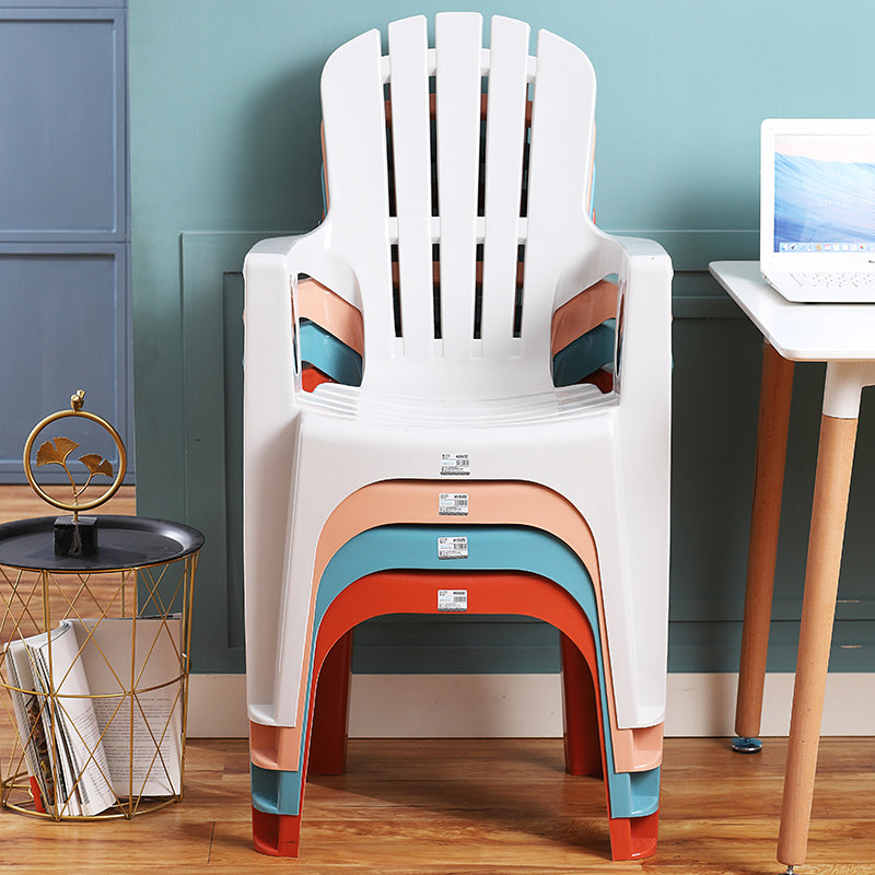 Minimalist Style Dining Arm Chairs Plastic Slat Back Stacking Side Chair for Home Use Clearhalo ' kitchen&dining_furn' 'Dining Chairs' 'Dining Tables & Seating' 'dining_chair' 'furn' 'furn_dining_chair' 'Furniture' 'furniture_dining_chair' 'Kitchen & Dining Furniture' 'kitchen' 4118425