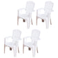 Minimalist Style Dining Arm Chairs Plastic Slat Back Stacking Side Chair for Home Use White 4 Piece Set Clearhalo ' kitchen&dining_furn' 'Dining Chairs' 'Dining Tables & Seating' 'dining_chair' 'furn' 'furn_dining_chair' 'Furniture' 'furniture_dining_chair' 'Kitchen & Dining Furniture' 'kitchen' 4118429