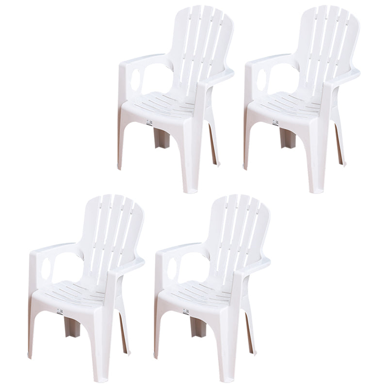 Minimalist Style Dining Arm Chairs Plastic Slat Back Stacking Side Chair for Home Use White 4 Piece Set Clearhalo ' kitchen&dining_furn' 'Dining Chairs' 'Dining Tables & Seating' 'dining_chair' 'furn' 'furn_dining_chair' 'Furniture' 'furniture_dining_chair' 'Kitchen & Dining Furniture' 'kitchen' 4118429