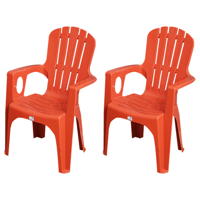 Minimalist Style Dining Arm Chairs Plastic Slat Back Stacking Side Chair for Home Use Red 2 Piece Set Clearhalo ' kitchen&dining_furn' 'Dining Chairs' 'Dining Tables & Seating' 'dining_chair' 'furn' 'furn_dining_chair' 'Furniture' 'furniture_dining_chair' 'Kitchen & Dining Furniture' 'kitchen' 4118433