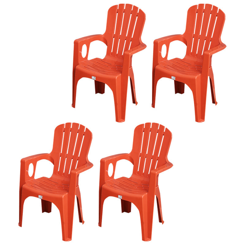 Minimalist Style Dining Arm Chairs Plastic Slat Back Stacking Side Chair for Home Use Red 4 Piece Set Clearhalo ' kitchen&dining_furn' 'Dining Chairs' 'Dining Tables & Seating' 'dining_chair' 'furn' 'furn_dining_chair' 'Furniture' 'furniture_dining_chair' 'Kitchen & Dining Furniture' 'kitchen' 4118436
