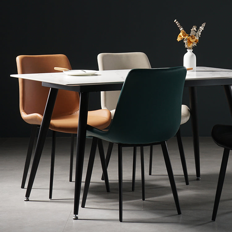 Nordic Style Metal Dining Side Chair Armless Dining Side Chair for Kitchen Clearhalo ' kitchen&dining_furn' 'Dining Chairs' 'Dining Tables & Seating' 'dining_chair' 'furn' 'furn_dining_chair' 'Furniture' 'furniture_dining_chair' 'Kitchen & Dining Furniture' 'kitchen' 4118468