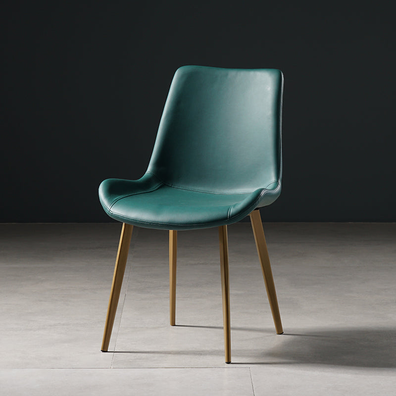 Nordic Style Metal Dining Side Chair Armless Dining Side Chair for Kitchen Dark Green 1 Piece Brass Gold Clearhalo ' kitchen&dining_furn' 'Dining Chairs' 'Dining Tables & Seating' 'dining_chair' 'furn' 'furn_dining_chair' 'Furniture' 'furniture_dining_chair' 'Kitchen & Dining Furniture' 'kitchen' 4118469