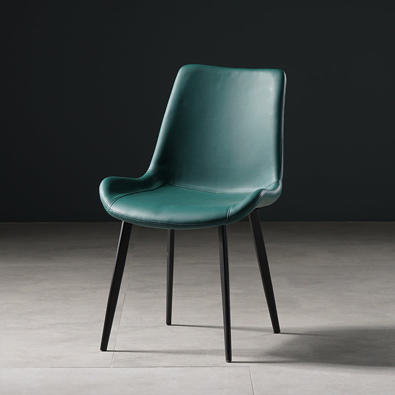 Nordic Style Metal Dining Side Chair Armless Dining Side Chair for Kitchen Dark Green 1 Piece Black Clearhalo ' kitchen&dining_furn' 'Dining Chairs' 'Dining Tables & Seating' 'dining_chair' 'furn' 'furn_dining_chair' 'Furniture' 'furniture_dining_chair' 'Kitchen & Dining Furniture' 'kitchen' 4118474