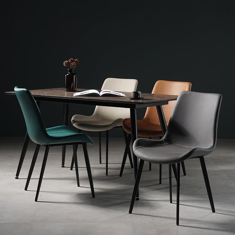 Nordic Style Metal Dining Side Chair Armless Dining Side Chair for Kitchen Clearhalo ' kitchen&dining_furn' 'Dining Chairs' 'Dining Tables & Seating' 'dining_chair' 'furn' 'furn_dining_chair' 'Furniture' 'furniture_dining_chair' 'Kitchen & Dining Furniture' 'kitchen' 4118475