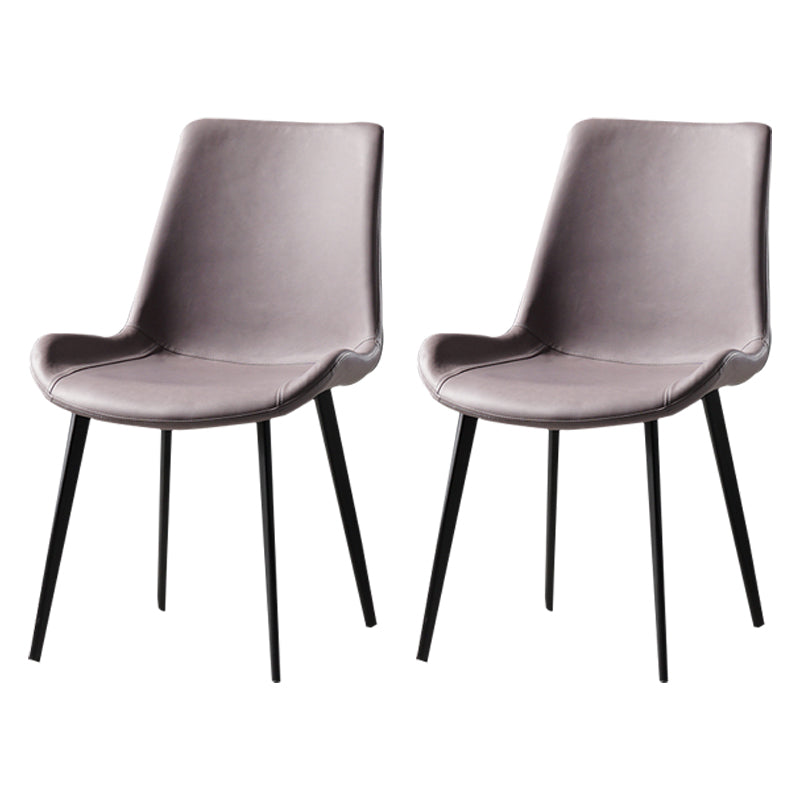 Nordic Style Metal Dining Side Chair Armless Dining Side Chair for Kitchen Light Purple 2 Piece Set Black Clearhalo ' kitchen&dining_furn' 'Dining Chairs' 'Dining Tables & Seating' 'dining_chair' 'furn' 'furn_dining_chair' 'Furniture' 'furniture_dining_chair' 'Kitchen & Dining Furniture' 'kitchen' 4118501