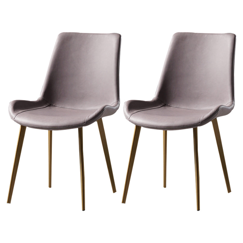 Nordic Style Metal Dining Side Chair Armless Dining Side Chair for Kitchen Light Purple 2 Piece Set Brass Gold Clearhalo ' kitchen&dining_furn' 'Dining Chairs' 'Dining Tables & Seating' 'dining_chair' 'furn' 'furn_dining_chair' 'Furniture' 'furniture_dining_chair' 'Kitchen & Dining Furniture' 'kitchen' 4118504