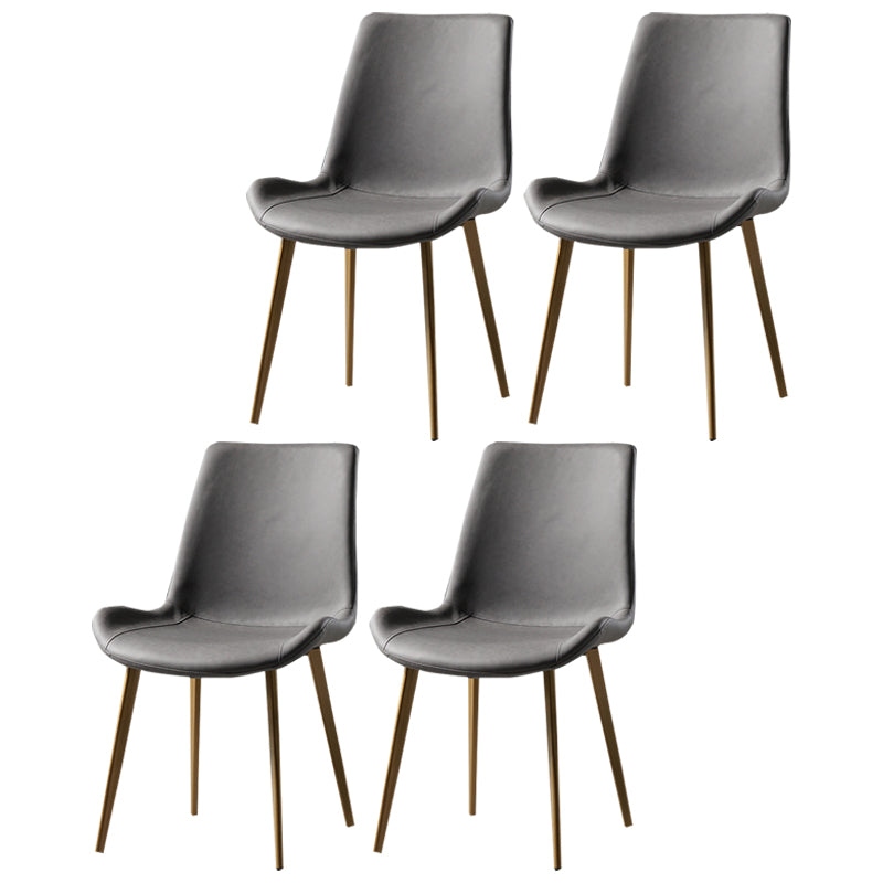 Nordic Style Metal Dining Side Chair Armless Dining Side Chair for Kitchen Dark Gray 4 Piece Set Brass Gold Clearhalo ' kitchen&dining_furn' 'Dining Chairs' 'Dining Tables & Seating' 'dining_chair' 'furn' 'furn_dining_chair' 'Furniture' 'furniture_dining_chair' 'Kitchen & Dining Furniture' 'kitchen' 4118511