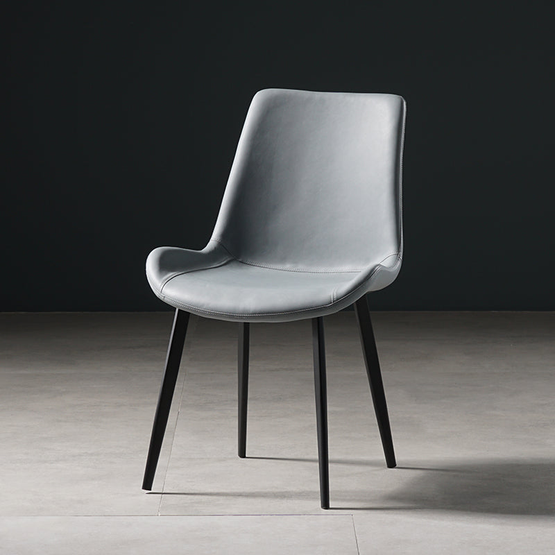 Nordic Style Metal Dining Side Chair Armless Dining Side Chair for Kitchen Gray Blue 1 Piece Black Clearhalo ' kitchen&dining_furn' 'Dining Chairs' 'Dining Tables & Seating' 'dining_chair' 'furn' 'furn_dining_chair' 'Furniture' 'furniture_dining_chair' 'Kitchen & Dining Furniture' 'kitchen' 4118512