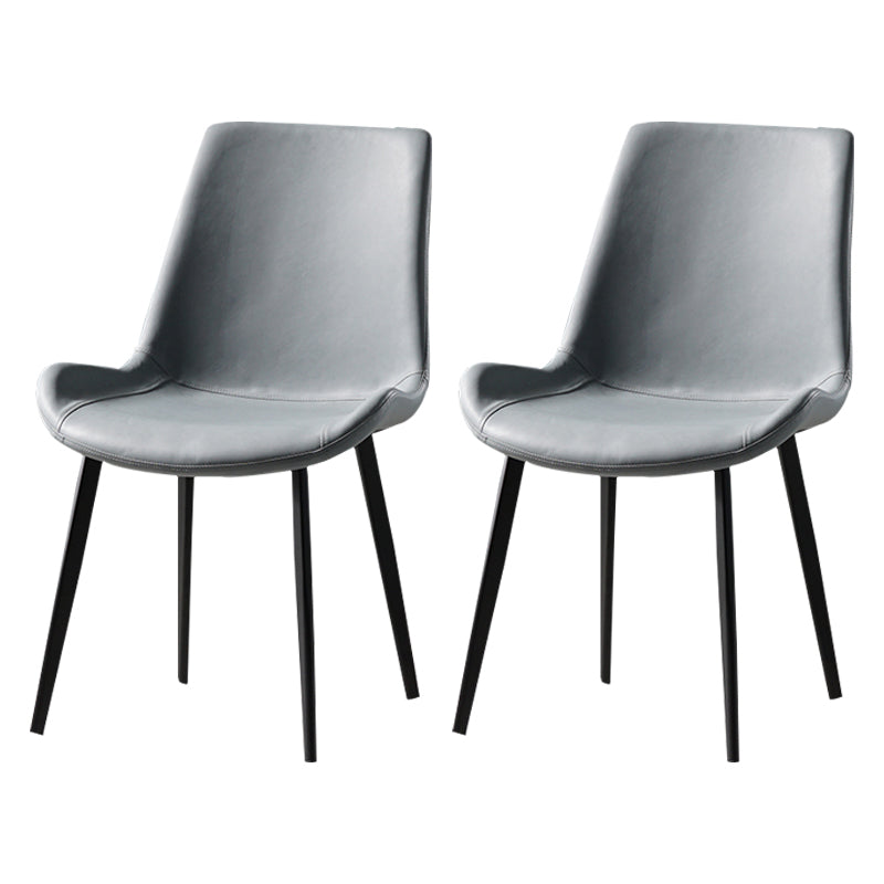 Nordic Style Metal Dining Side Chair Armless Dining Side Chair for Kitchen Gray Blue 2 Piece Set Black Clearhalo ' kitchen&dining_furn' 'Dining Chairs' 'Dining Tables & Seating' 'dining_chair' 'furn' 'furn_dining_chair' 'Furniture' 'furniture_dining_chair' 'Kitchen & Dining Furniture' 'kitchen' 4118513