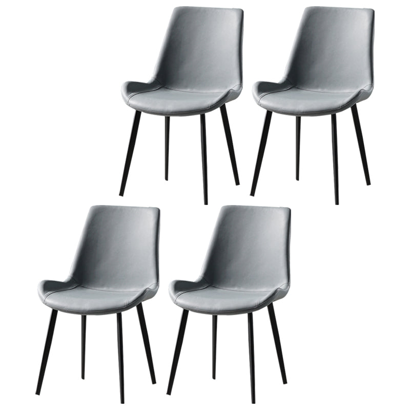 Nordic Style Metal Dining Side Chair Armless Dining Side Chair for Kitchen Gray Blue 4 Piece Set Black Clearhalo ' kitchen&dining_furn' 'Dining Chairs' 'Dining Tables & Seating' 'dining_chair' 'furn' 'furn_dining_chair' 'Furniture' 'furniture_dining_chair' 'Kitchen & Dining Furniture' 'kitchen' 4118514