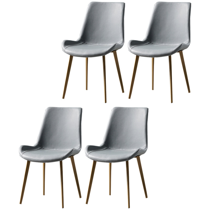 Nordic Style Metal Dining Side Chair Armless Dining Side Chair for Kitchen Gray Blue 4 Piece Set Brass Gold Clearhalo ' kitchen&dining_furn' 'Dining Chairs' 'Dining Tables & Seating' 'dining_chair' 'furn' 'furn_dining_chair' 'Furniture' 'furniture_dining_chair' 'Kitchen & Dining Furniture' 'kitchen' 4118517