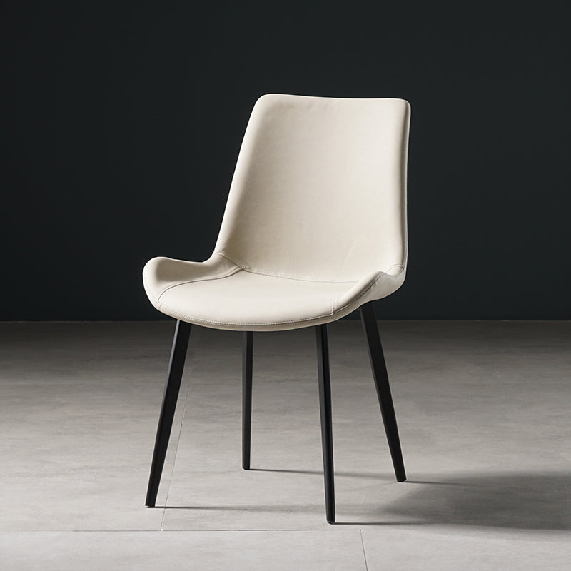 Nordic Style Metal Dining Side Chair Armless Dining Side Chair for Kitchen Off-White 1 Piece Black Clearhalo ' kitchen&dining_furn' 'Dining Chairs' 'Dining Tables & Seating' 'dining_chair' 'furn' 'furn_dining_chair' 'Furniture' 'furniture_dining_chair' 'Kitchen & Dining Furniture' 'kitchen' 4118521