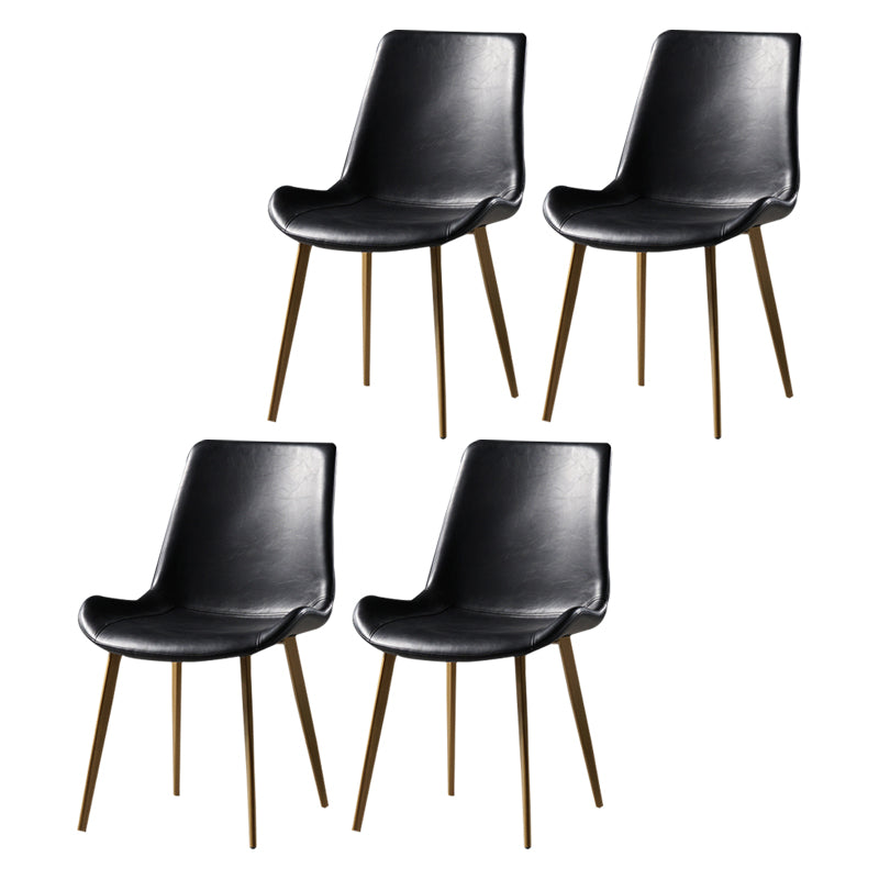 Nordic Style Metal Dining Side Chair Armless Dining Side Chair for Kitchen Black 4 Piece Set Brass Gold Clearhalo ' kitchen&dining_furn' 'Dining Chairs' 'Dining Tables & Seating' 'dining_chair' 'furn' 'furn_dining_chair' 'Furniture' 'furniture_dining_chair' 'Kitchen & Dining Furniture' 'kitchen' 4118529