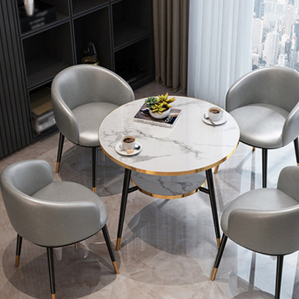 Glam Metal Dining Armless Chair Upholstered Dining Side Chair for Restaurant Clearhalo ' kitchen&dining_furn' 'Dining Chairs' 'Dining Tables & Seating' 'dining_chair' 'furn' 'furn_dining_chair' 'Furniture' 'furniture_dining_chair' 'Kitchen & Dining Furniture' 'kitchen' 4118544