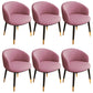 Glam Metal Dining Armless Chair Upholstered Dining Side Chair for Restaurant Pink 6 Piece Set Clearhalo ' kitchen&dining_furn' 'Dining Chairs' 'Dining Tables & Seating' 'dining_chair' 'furn' 'furn_dining_chair' 'Furniture' 'furniture_dining_chair' 'Kitchen & Dining Furniture' 'kitchen' 4118547