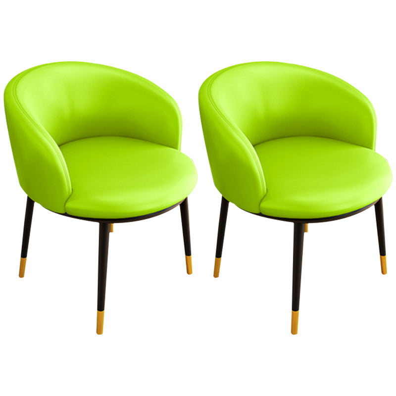 Glam Metal Dining Armless Chair Upholstered Dining Side Chair for Restaurant Green 2 Piece Set Clearhalo ' kitchen&dining_furn' 'Dining Chairs' 'Dining Tables & Seating' 'dining_chair' 'furn' 'furn_dining_chair' 'Furniture' 'furniture_dining_chair' 'Kitchen & Dining Furniture' 'kitchen' 4118549