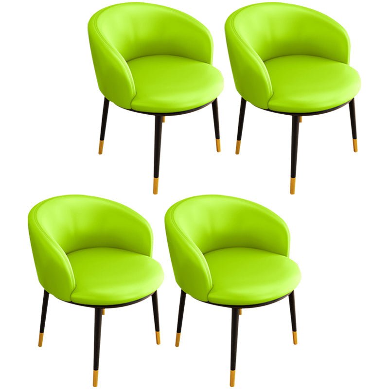 Glam Metal Dining Armless Chair Upholstered Dining Side Chair for Restaurant Green 4 Piece Set Clearhalo ' kitchen&dining_furn' 'Dining Chairs' 'Dining Tables & Seating' 'dining_chair' 'furn' 'furn_dining_chair' 'Furniture' 'furniture_dining_chair' 'Kitchen & Dining Furniture' 'kitchen' 4118551