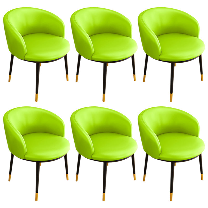 Glam Metal Dining Armless Chair Upholstered Dining Side Chair for Restaurant Green 6 Piece Set Clearhalo ' kitchen&dining_furn' 'Dining Chairs' 'Dining Tables & Seating' 'dining_chair' 'furn' 'furn_dining_chair' 'Furniture' 'furniture_dining_chair' 'Kitchen & Dining Furniture' 'kitchen' 4118553