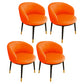 Glam Metal Dining Armless Chair Upholstered Dining Side Chair for Restaurant Orange Red 4 Piece Set Clearhalo ' kitchen&dining_furn' 'Dining Chairs' 'Dining Tables & Seating' 'dining_chair' 'furn' 'furn_dining_chair' 'Furniture' 'furniture_dining_chair' 'Kitchen & Dining Furniture' 'kitchen' 4118557
