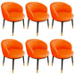 Glam Metal Dining Armless Chair Upholstered Dining Side Chair for Restaurant Orange Red 6 Piece Set Clearhalo ' kitchen&dining_furn' 'Dining Chairs' 'Dining Tables & Seating' 'dining_chair' 'furn' 'furn_dining_chair' 'Furniture' 'furniture_dining_chair' 'Kitchen & Dining Furniture' 'kitchen' 4118560