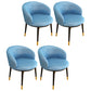 Glam Metal Dining Armless Chair Upholstered Dining Side Chair for Restaurant Light Blue 4 Piece Set Clearhalo ' kitchen&dining_furn' 'Dining Chairs' 'Dining Tables & Seating' 'dining_chair' 'furn' 'furn_dining_chair' 'Furniture' 'furniture_dining_chair' 'Kitchen & Dining Furniture' 'kitchen' 4118564