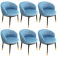 Glam Metal Dining Armless Chair Upholstered Dining Side Chair for Restaurant Light Blue 6 Piece Set Clearhalo ' kitchen&dining_furn' 'Dining Chairs' 'Dining Tables & Seating' 'dining_chair' 'furn' 'furn_dining_chair' 'Furniture' 'furniture_dining_chair' 'Kitchen & Dining Furniture' 'kitchen' 4118565