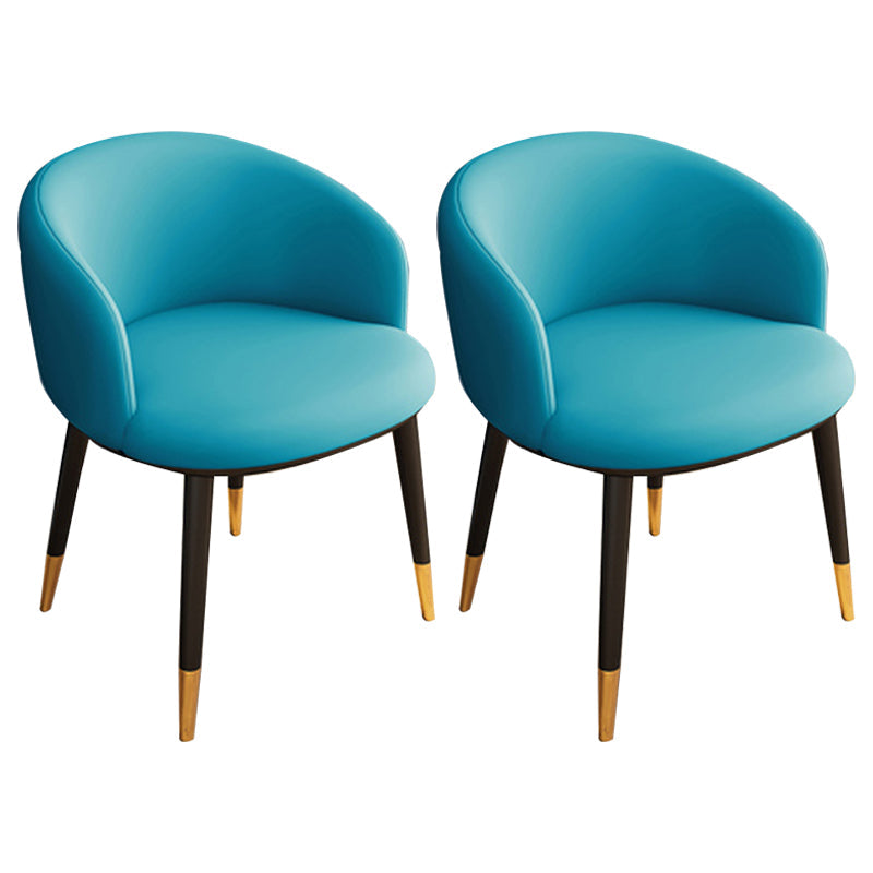 Glam Metal Dining Armless Chair Upholstered Dining Side Chair for Restaurant Blue 2 Piece Set Clearhalo ' kitchen&dining_furn' 'Dining Chairs' 'Dining Tables & Seating' 'dining_chair' 'furn' 'furn_dining_chair' 'Furniture' 'furniture_dining_chair' 'Kitchen & Dining Furniture' 'kitchen' 4118578