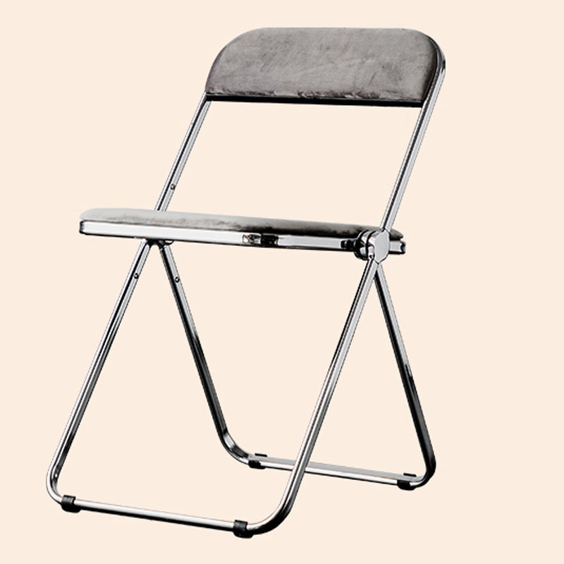 Single Foldable Armless Dining Chairs Open Back Dining Side Chair with Metal Legs Grey Clearhalo ' kitchen&dining_furn' 'Dining Chairs' 'Dining Tables & Seating' 'dining_chair' 'furn' 'furn_dining_chair' 'Furniture' 'furniture_dining_chair' 'Kitchen & Dining Furniture' 'kitchen' 4118583