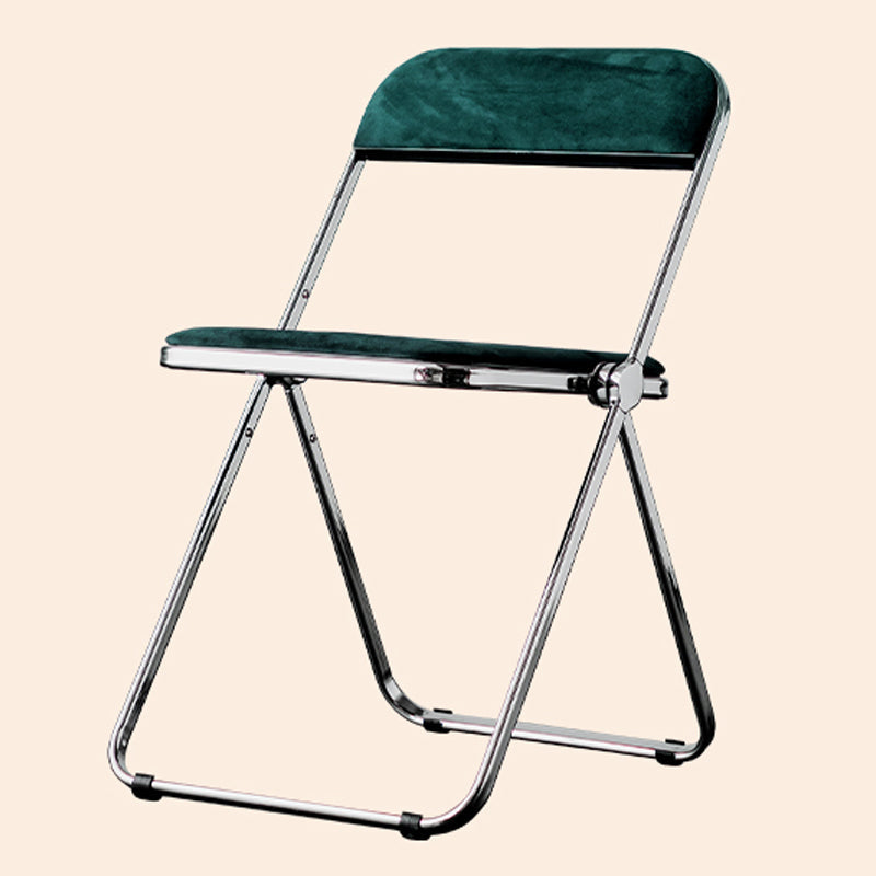 Single Foldable Armless Dining Chairs Open Back Dining Side Chair with Metal Legs Blackish Green Clearhalo ' kitchen&dining_furn' 'Dining Chairs' 'Dining Tables & Seating' 'dining_chair' 'furn' 'furn_dining_chair' 'Furniture' 'furniture_dining_chair' 'Kitchen & Dining Furniture' 'kitchen' 4118585