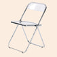 Single Foldable Armless Dining Chairs Open Back Dining Side Chair with Metal Legs Clear Clearhalo ' kitchen&dining_furn' 'Dining Chairs' 'Dining Tables & Seating' 'dining_chair' 'furn' 'furn_dining_chair' 'Furniture' 'furniture_dining_chair' 'Kitchen & Dining Furniture' 'kitchen' 4118587