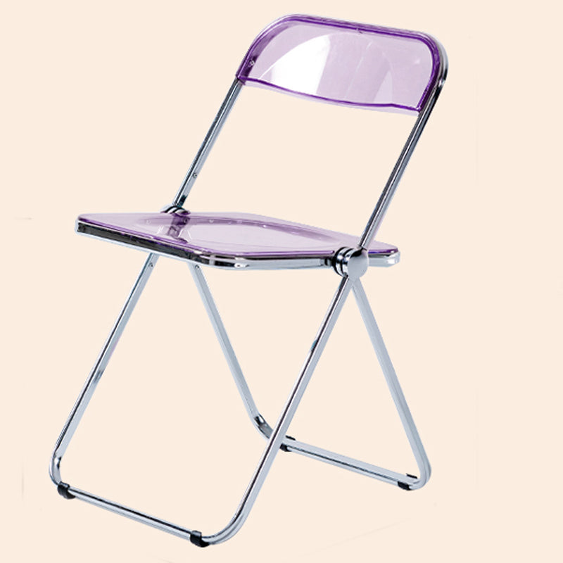 Single Foldable Armless Dining Chairs Open Back Dining Side Chair with Metal Legs Purple Clearhalo ' kitchen&dining_furn' 'Dining Chairs' 'Dining Tables & Seating' 'dining_chair' 'furn' 'furn_dining_chair' 'Furniture' 'furniture_dining_chair' 'Kitchen & Dining Furniture' 'kitchen' 4118594