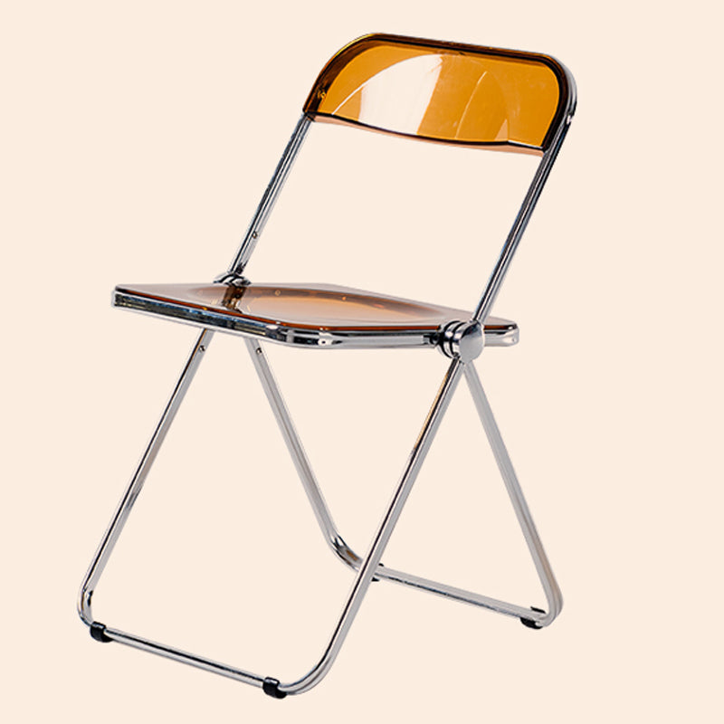 Single Foldable Armless Dining Chairs Open Back Dining Side Chair with Metal Legs Brown Clearhalo ' kitchen&dining_furn' 'Dining Chairs' 'Dining Tables & Seating' 'dining_chair' 'furn' 'furn_dining_chair' 'Furniture' 'furniture_dining_chair' 'Kitchen & Dining Furniture' 'kitchen' 4118606