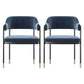 Indoor Modern Style Arm Chair Open Back Metal Upholstered Dining Room Chair (Set of 2) Royal Blue Clearhalo ' kitchen&dining_furn' 'Dining Chairs' 'Dining Tables & Seating' 'dining_chair' 'furn' 'furn_dining_chair' 'Furniture' 'furniture_dining_chair' 'Kitchen & Dining Furniture' 'kitchen' 4118620