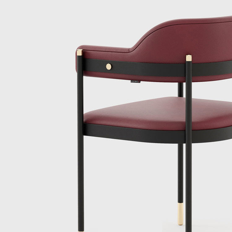 Indoor Modern Style Arm Chair Open Back Metal Upholstered Dining Room Chair (Set of 2) Clearhalo ' kitchen&dining_furn' 'Dining Chairs' 'Dining Tables & Seating' 'dining_chair' 'furn' 'furn_dining_chair' 'Furniture' 'furniture_dining_chair' 'Kitchen & Dining Furniture' 'kitchen' 4118625