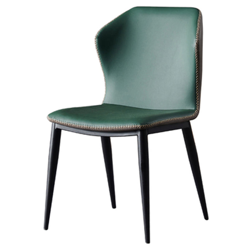 Industrial Home Side Chair Wingback Upholstered Metal Dining Room Chair Green 1 Piece Clearhalo ' kitchen&dining_furn' 'Dining Chairs' 'Dining Tables & Seating' 'dining_chair' 'furn' 'furn_dining_chair' 'Furniture' 'furniture_dining_chair' 'Kitchen & Dining Furniture' 'kitchen' 4118629