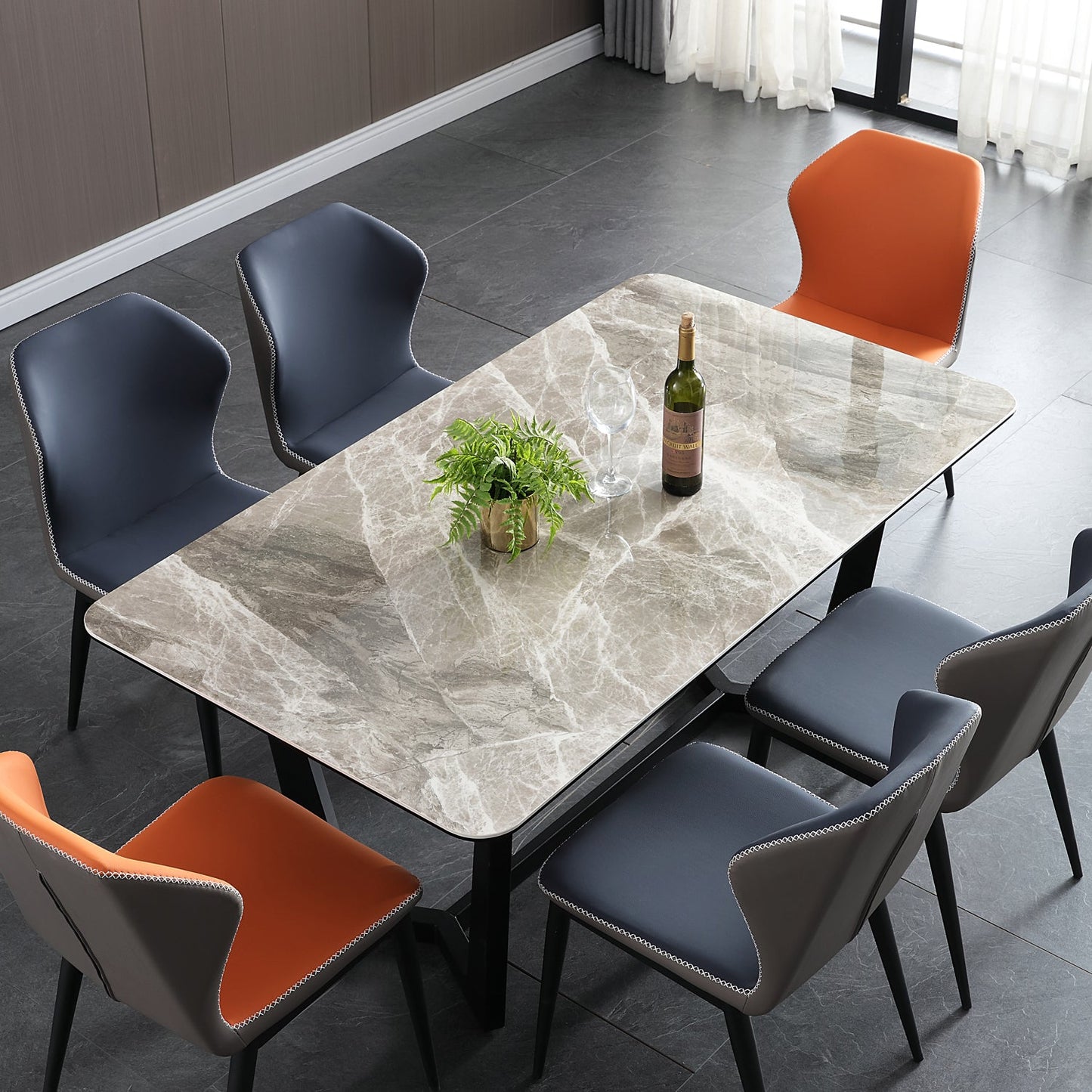 Industrial Home Side Chair Wingback Upholstered Metal Dining Room Chair Clearhalo ' kitchen&dining_furn' 'Dining Chairs' 'Dining Tables & Seating' 'dining_chair' 'furn' 'furn_dining_chair' 'Furniture' 'furniture_dining_chair' 'Kitchen & Dining Furniture' 'kitchen' 4118630