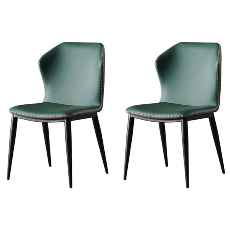 Industrial Home Side Chair Wingback Upholstered Metal Dining Room Chair Green 2 Piece Set Clearhalo ' kitchen&dining_furn' 'Dining Chairs' 'Dining Tables & Seating' 'dining_chair' 'furn' 'furn_dining_chair' 'Furniture' 'furniture_dining_chair' 'Kitchen & Dining Furniture' 'kitchen' 4118631