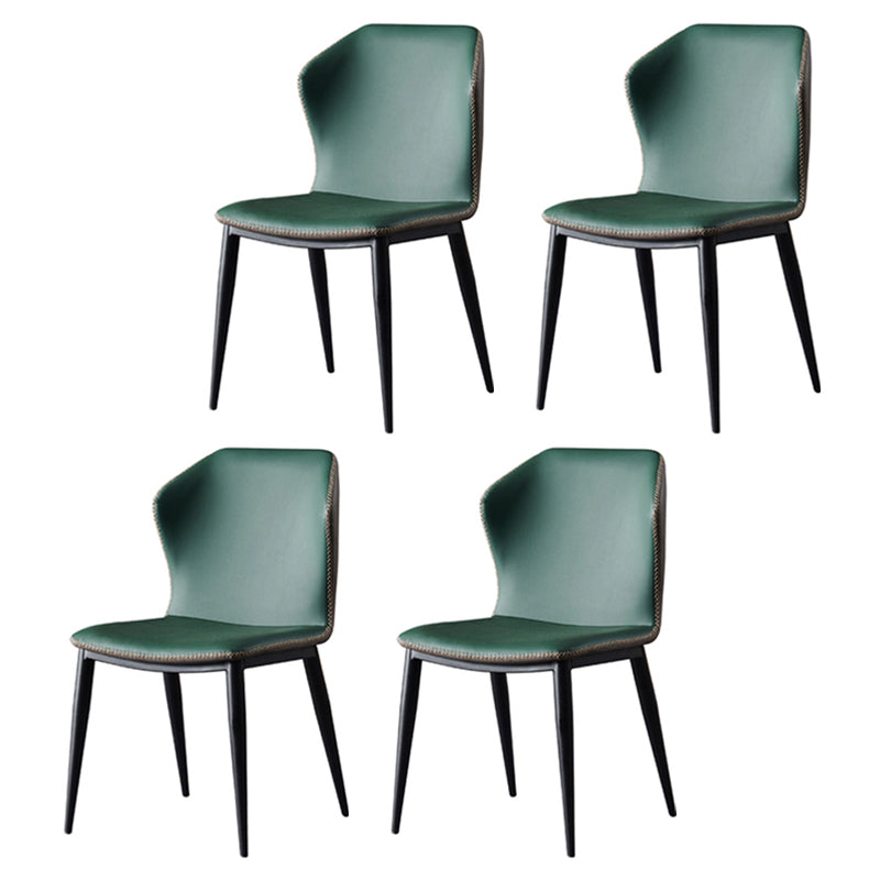 Industrial Home Side Chair Wingback Upholstered Metal Dining Room Chair Green 4 Piece Set Clearhalo ' kitchen&dining_furn' 'Dining Chairs' 'Dining Tables & Seating' 'dining_chair' 'furn' 'furn_dining_chair' 'Furniture' 'furniture_dining_chair' 'Kitchen & Dining Furniture' 'kitchen' 4118633