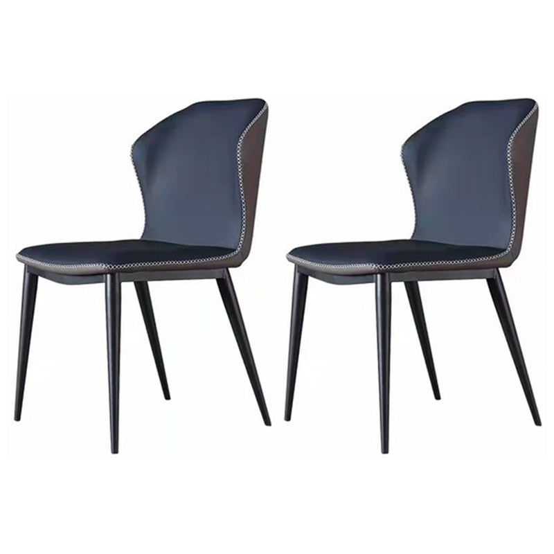 Industrial Home Side Chair Wingback Upholstered Metal Dining Room Chair Blue 2 Piece Set Clearhalo ' kitchen&dining_furn' 'Dining Chairs' 'Dining Tables & Seating' 'dining_chair' 'furn' 'furn_dining_chair' 'Furniture' 'furniture_dining_chair' 'Kitchen & Dining Furniture' 'kitchen' 4118642