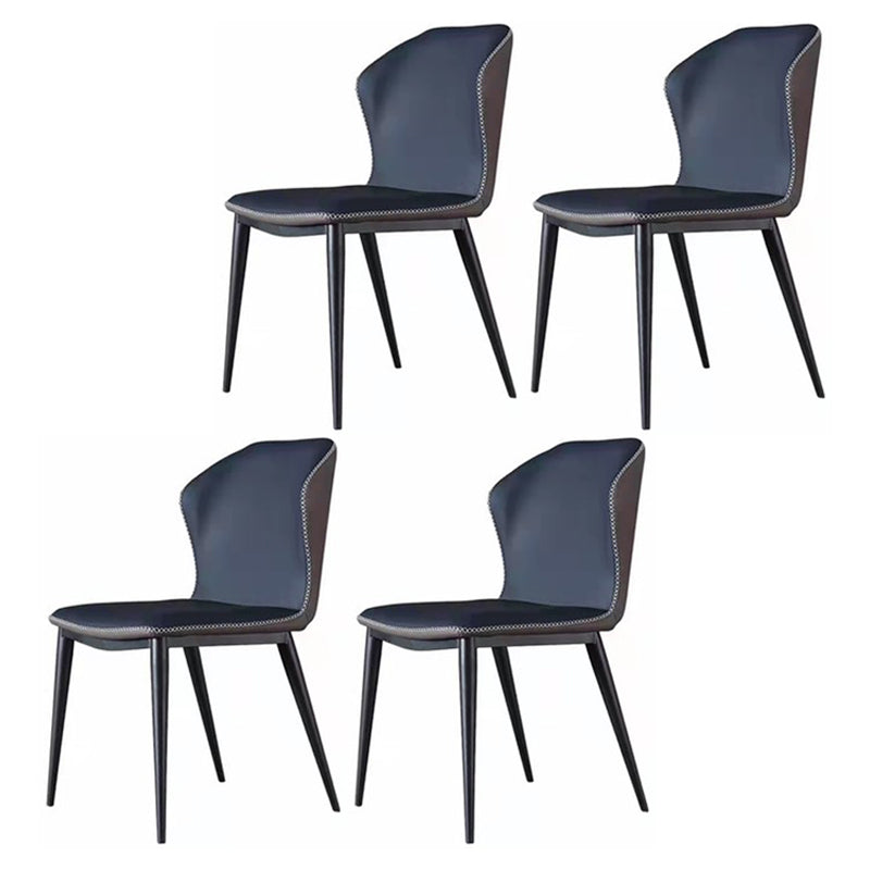 Industrial Home Side Chair Wingback Upholstered Metal Dining Room Chair Blue 4 Piece Set Clearhalo ' kitchen&dining_furn' 'Dining Chairs' 'Dining Tables & Seating' 'dining_chair' 'furn' 'furn_dining_chair' 'Furniture' 'furniture_dining_chair' 'Kitchen & Dining Furniture' 'kitchen' 4118645