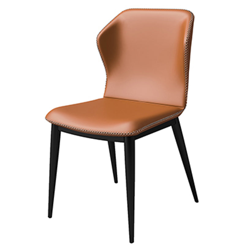 Industrial Home Side Chair Wingback Upholstered Metal Dining Room Chair Orange 1 Piece Clearhalo ' kitchen&dining_furn' 'Dining Chairs' 'Dining Tables & Seating' 'dining_chair' 'furn' 'furn_dining_chair' 'Furniture' 'furniture_dining_chair' 'Kitchen & Dining Furniture' 'kitchen' 4118647