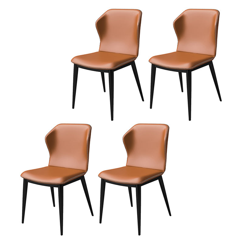 Industrial Home Side Chair Wingback Upholstered Metal Dining Room Chair Orange 4 Piece Set Clearhalo ' kitchen&dining_furn' 'Dining Chairs' 'Dining Tables & Seating' 'dining_chair' 'furn' 'furn_dining_chair' 'Furniture' 'furniture_dining_chair' 'Kitchen & Dining Furniture' 'kitchen' 4118649